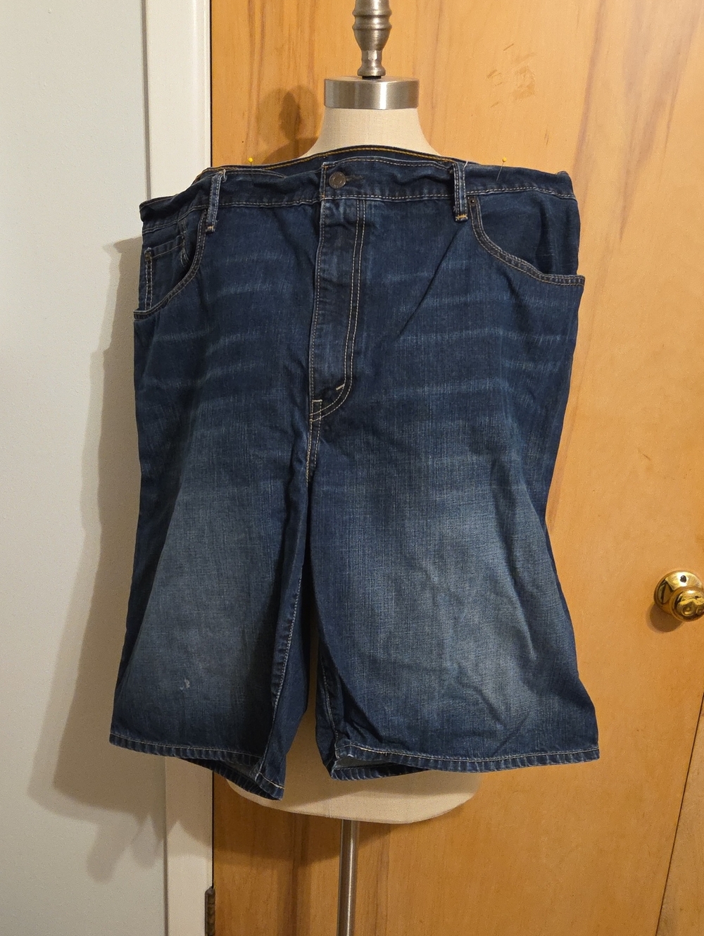 Levi's Dark Blue Washed Denim Jean Shorts